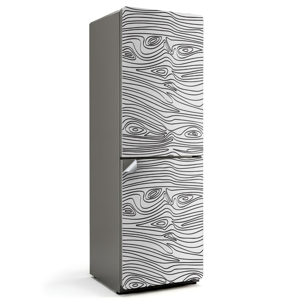 Okleina na lodówkę Ilustracja falistego drewna