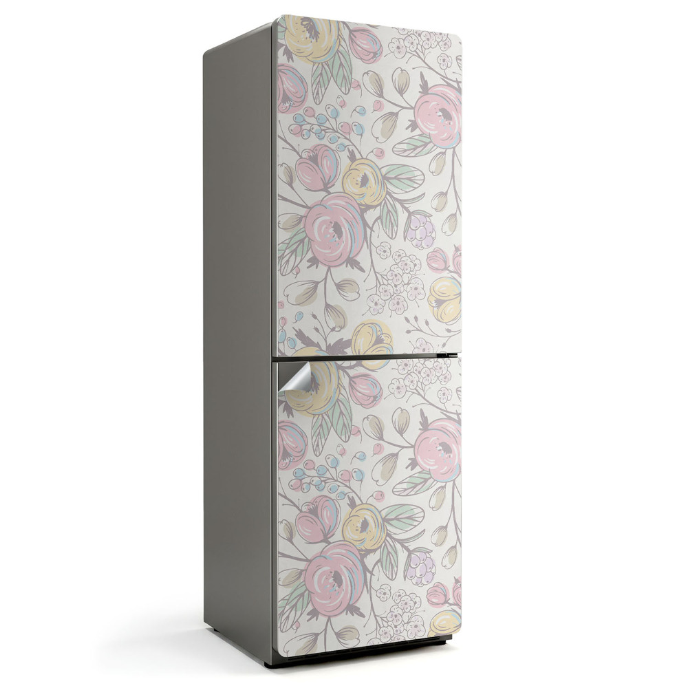 Okleina na lodówkę Kwiatowy wzór w pastelach