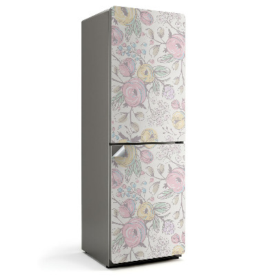 Okleina na lodówkę Kwiatowy wzór w pastelach