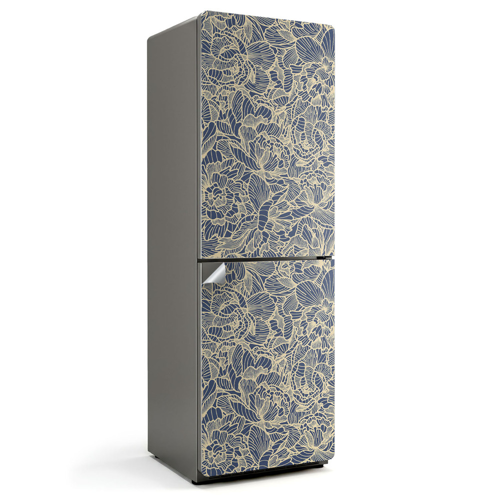 Nalepka na lodówkę Kwiatowy wzór linii