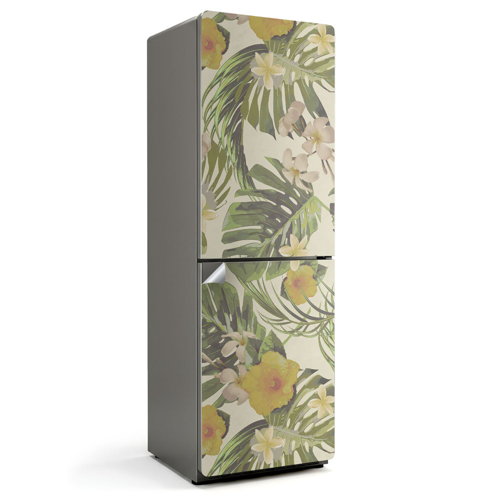 Naklejka na lodówkę Tropikalny wzór roślinny
