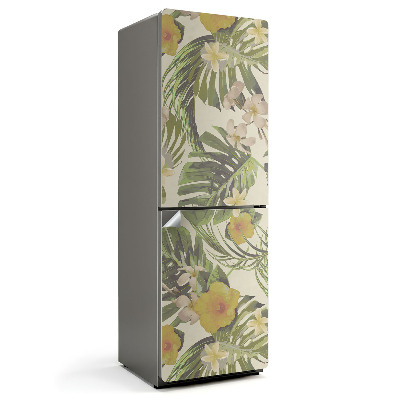 Naklejka na lodówkę Tropikalny wzór roślinny