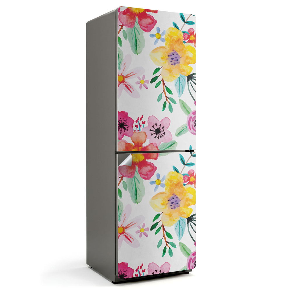 Okleina na lodówkę Kwiatowy wzór w akwareli