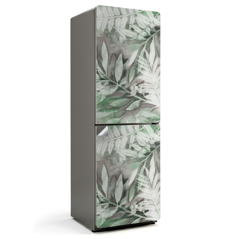 Nalepka na lodówkę Liściasty wzór akwarelowy