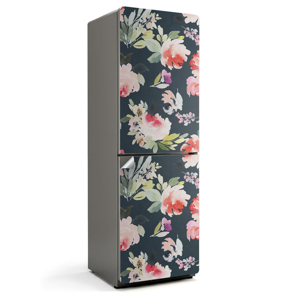 Nalepka na lodówkę Kwiatowy wzór w stylu akwareli