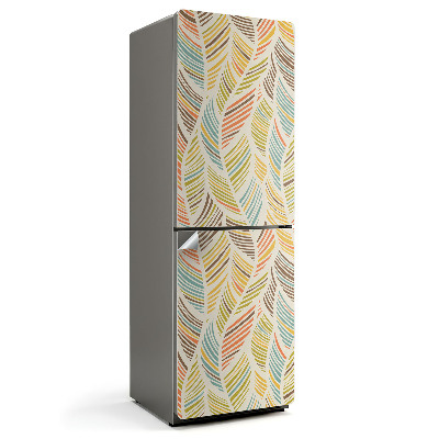 Naklejka na lodówkę Wzór liści w falach