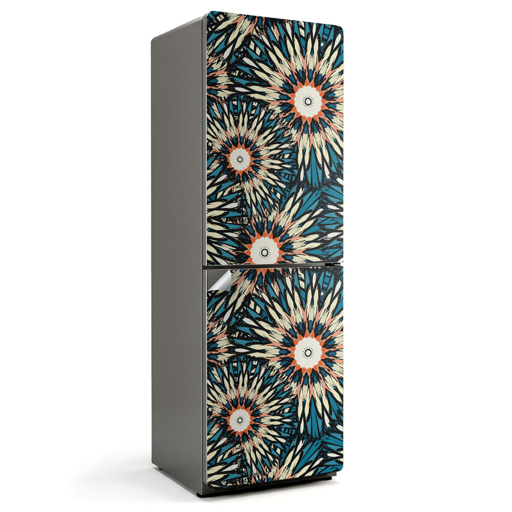 Nalepka na lodówkę Kwiatowy wzór z promieniami