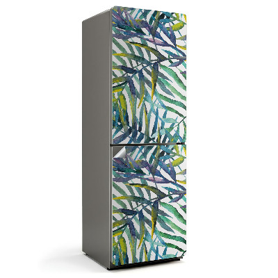 Naklejka na lodówkę Liście w intensywnych wzorach