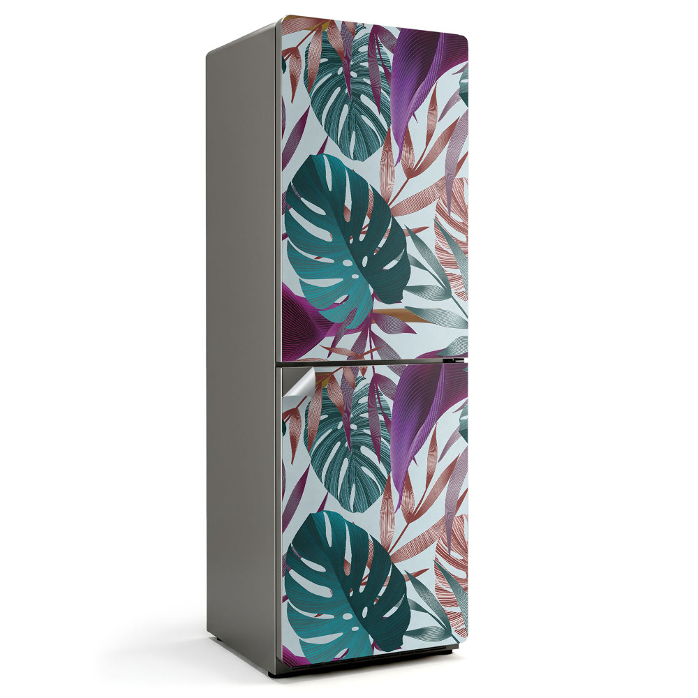 Okleina na lodówkę Tropikalny wzór liści