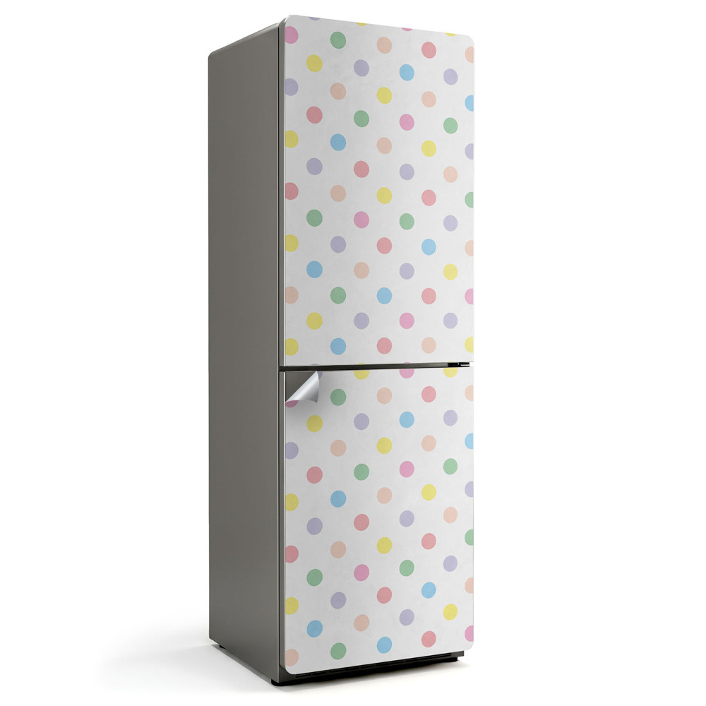 Naklejka na lodówkę Pastelowe kolorowe kropki