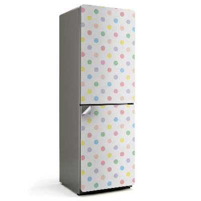 Naklejka na lodówkę Pastelowe kolorowe kropki