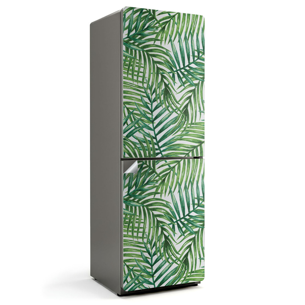 Naklejka na lodówkę Liście w tropikalnym wzorze