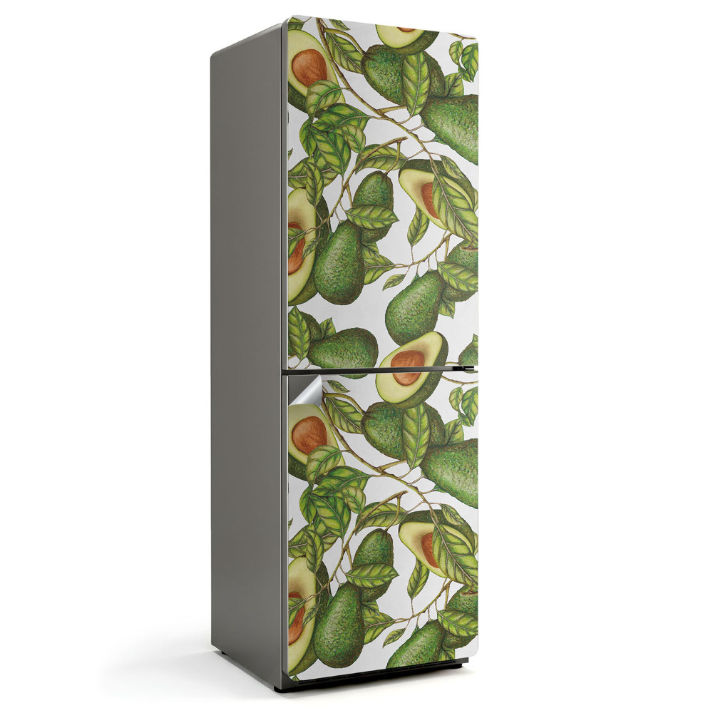 Naklejka na lodówkę Wzór z awokado i liśćmi