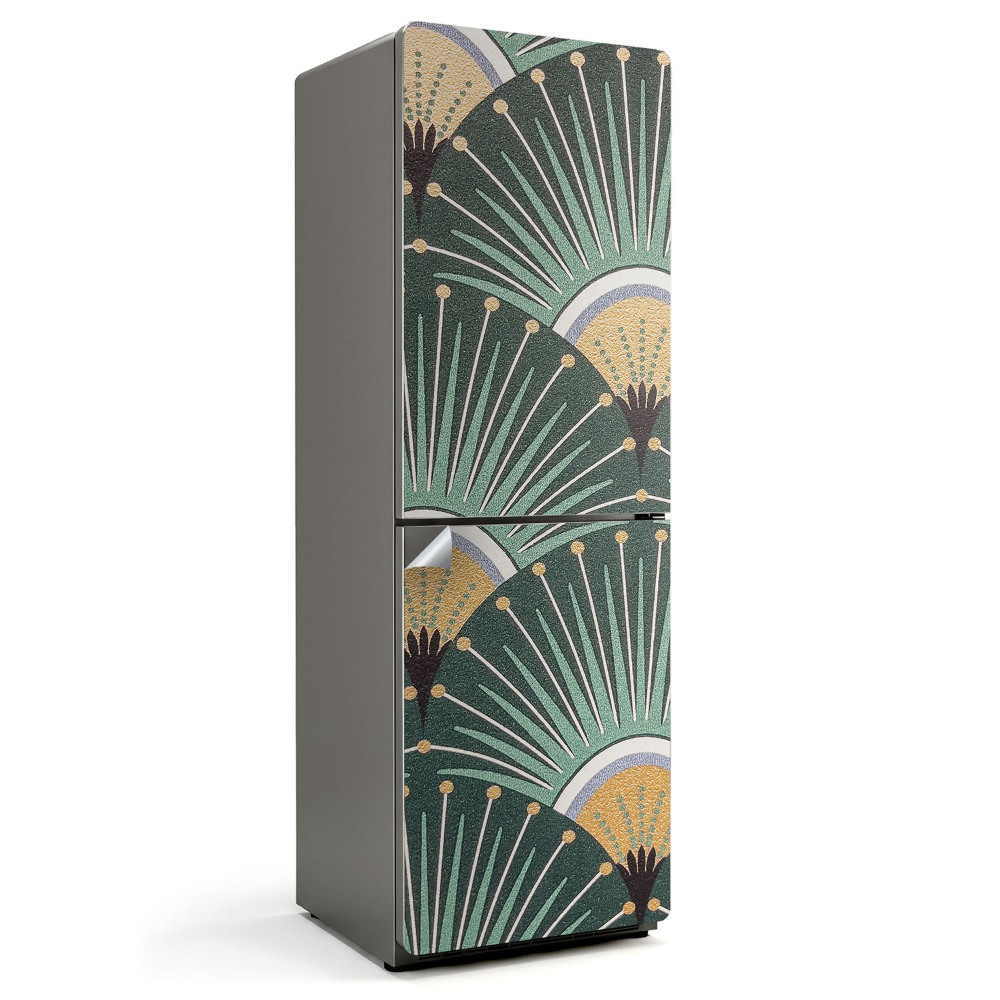 Okleina na lodówkę Wzór wachlarzy i linii