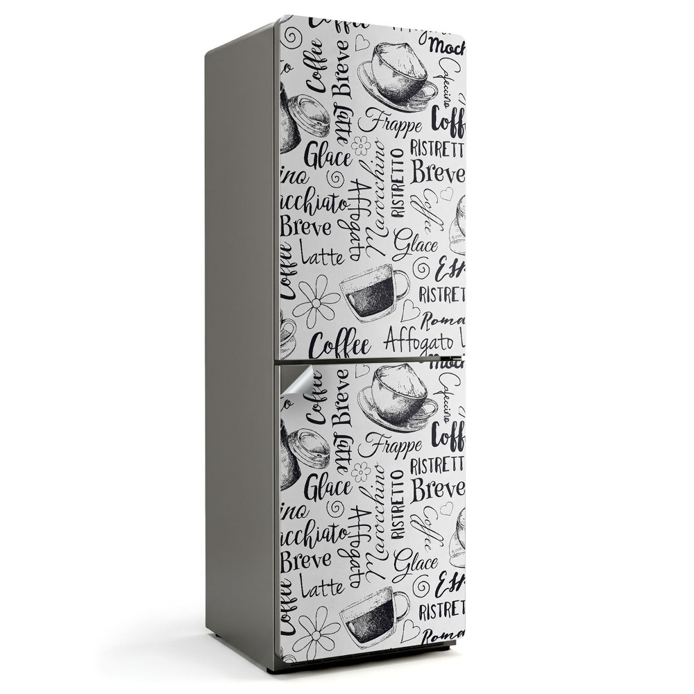 Nalepka na lodówkę Wzory filiżanek kawy