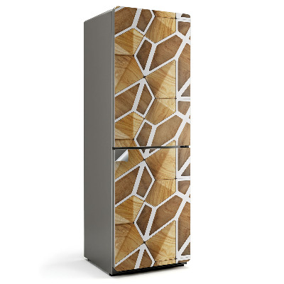 Nalepka na lodówkę Wzór geometryczny z drewna