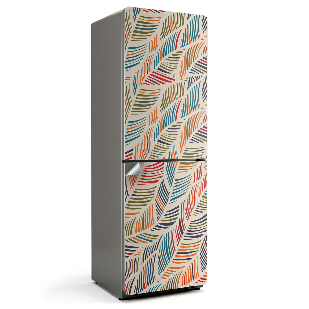 Nalepka na lodówkę Wzór liści w falach