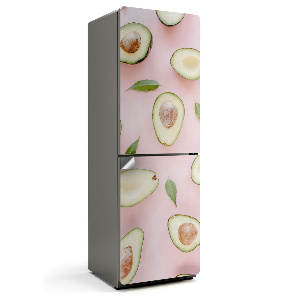 Naklejka na lodówkę Wzór z awokado i liśćmi
