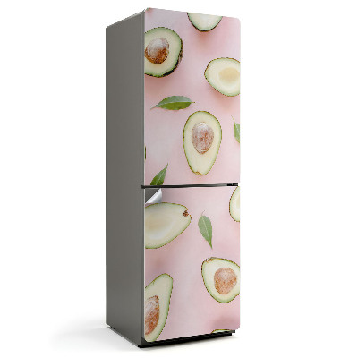 Naklejka na lodówkę Wzór z awokado i liśćmi