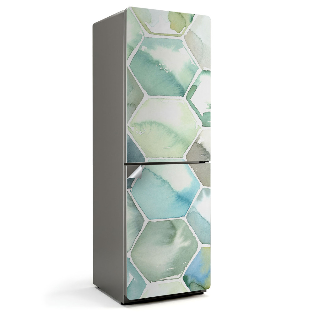 Naklejka na lodówkę Wzór heksagonalny akwarelowy