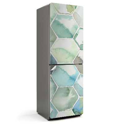 Naklejka na lodówkę Wzór heksagonalny akwarelowy