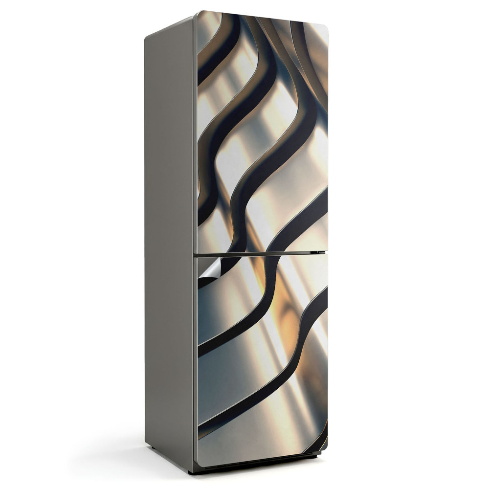 Nalepka na lodówkę Fale metalicznej tekstury