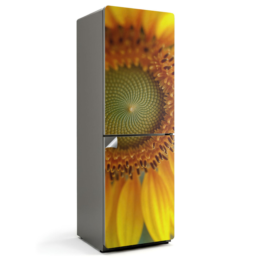 Nalepka na lodówkę Wzór słonecznika w detalu