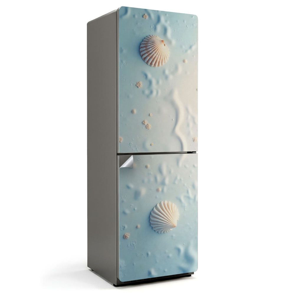 Okleina na lodówkę Muszle na tle piasku