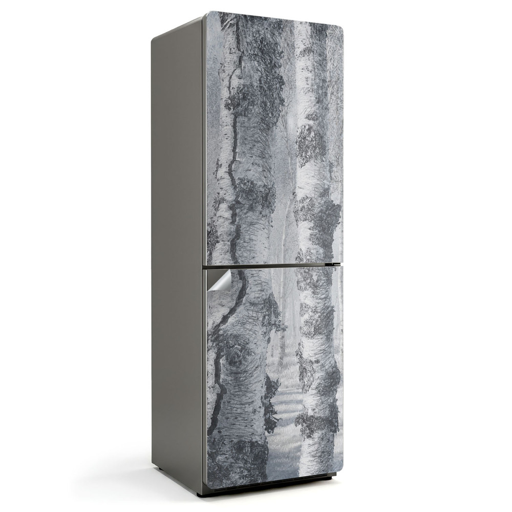 Nalepka na lodówkę Zamglony brzozowy las