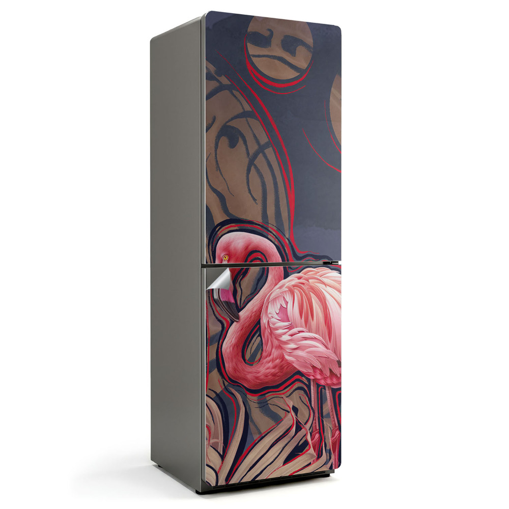 Nalepka na lodówkę Flaming w tropikalnym stylu