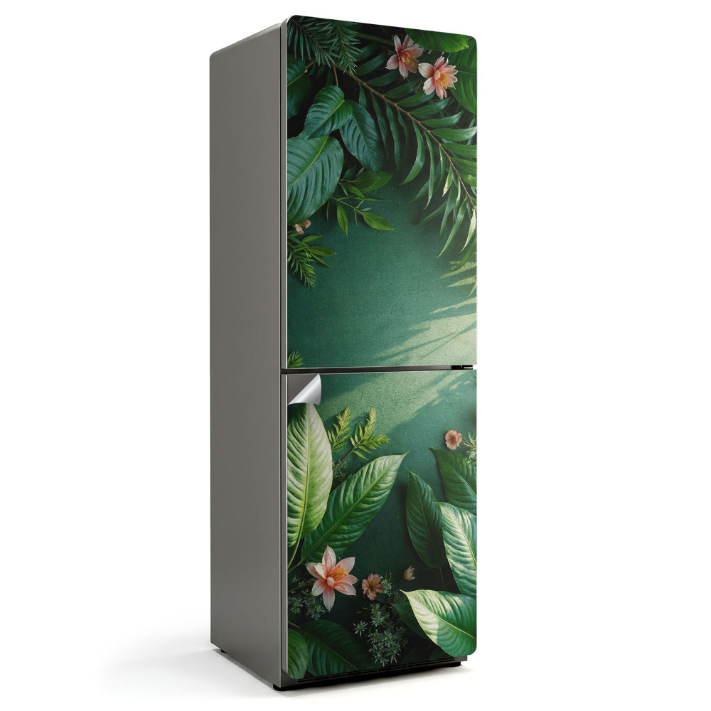 Nalepka na lodówkę Kwiatowo liściasty wzór natury