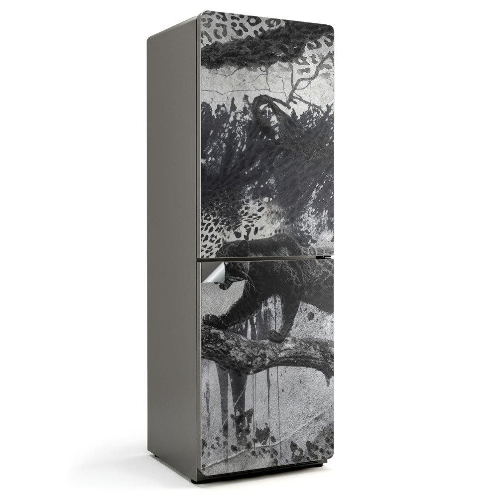 Naklejka na lodówkę Pantera na gałęzi