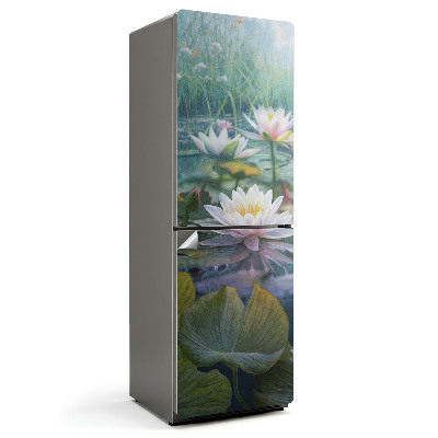 Nalepka na lodówkę Lilie na tafli jeziora