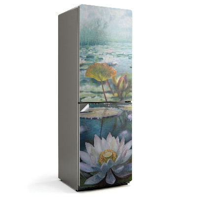Okleina na lodówkę Lilie na tafli jeziora