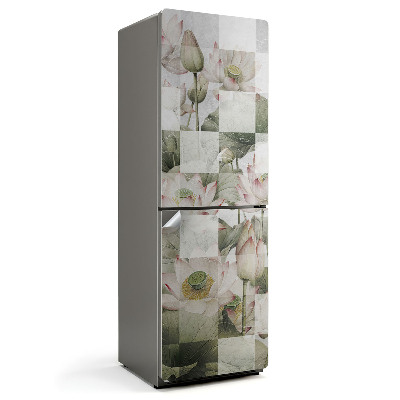 Nalepka na lodówkę Lilie na szachownicy