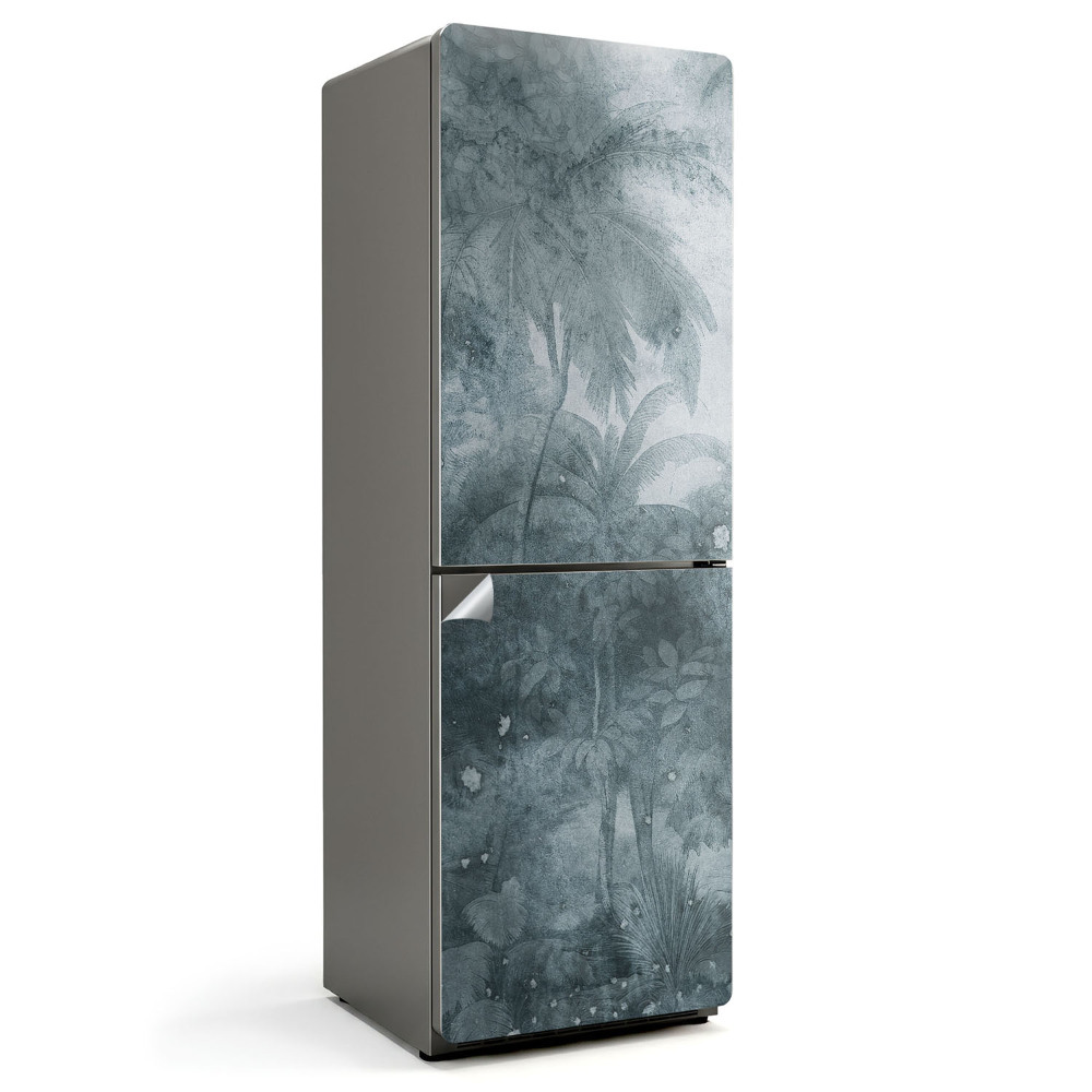 Naklejka na lodówkę Tropikalne palmy we mgle