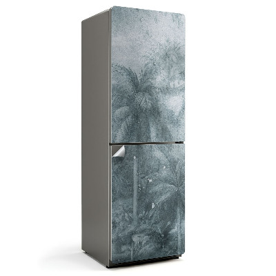 Nalepka na lodówkę Tropikalny krajobraz z palmami