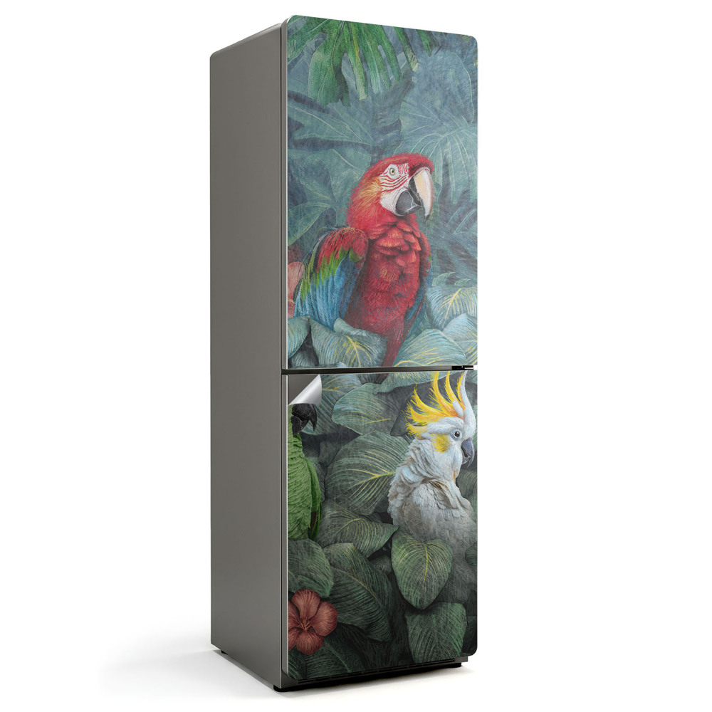 Nalepka na lodówkę Tropikalne ptaki w dżungli