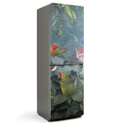 Okleina na lodówkę Tropikalne ptaki w dżungli