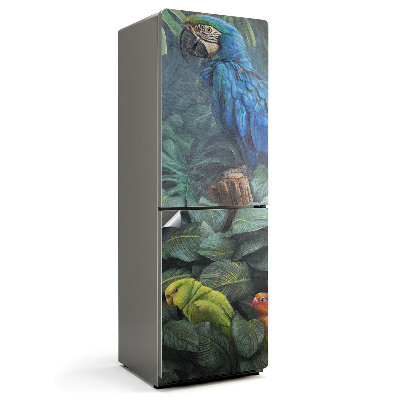 Naklejka na lodówkę Papugi w tropikalnej dżungli