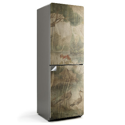 Nalepka na lodówkę Spokojny krajobraz z ptakami