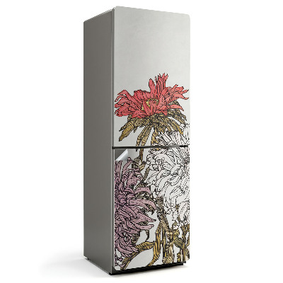 Nalepka na lodówkę Kwiatowy wzór z detalami