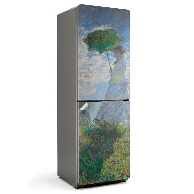 Okleina na lodówkę Kobieta z parasolką