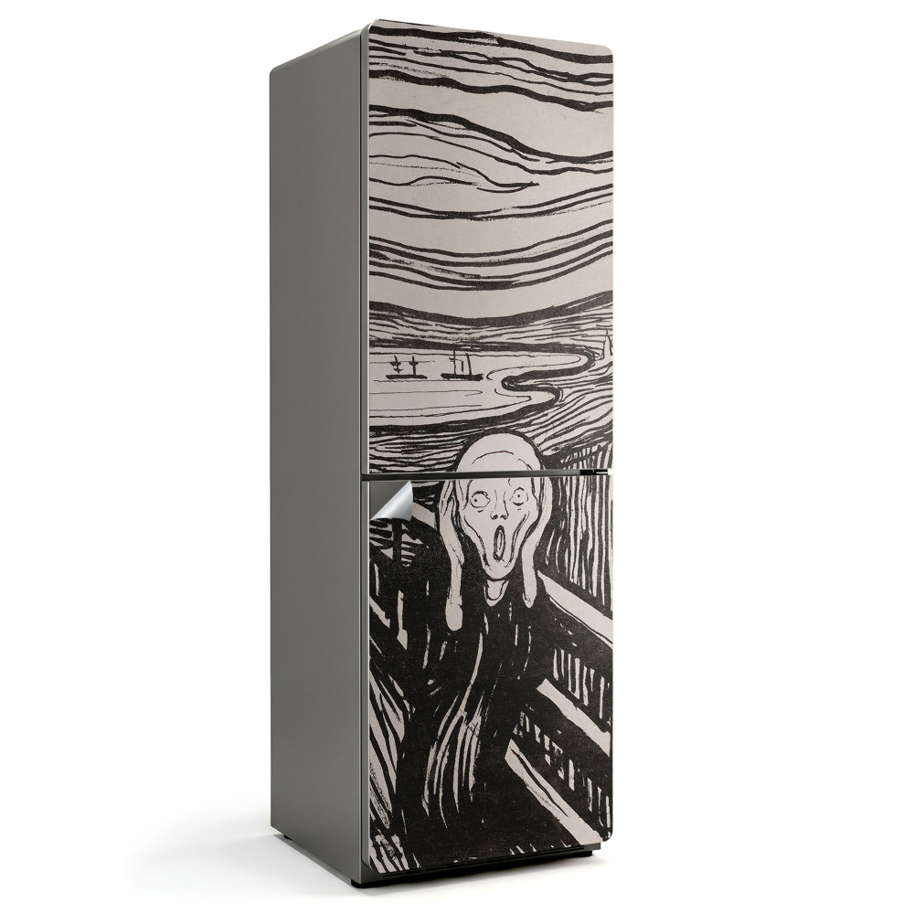 Okleina na lodówkę Krzyk Edward Munch linoryt