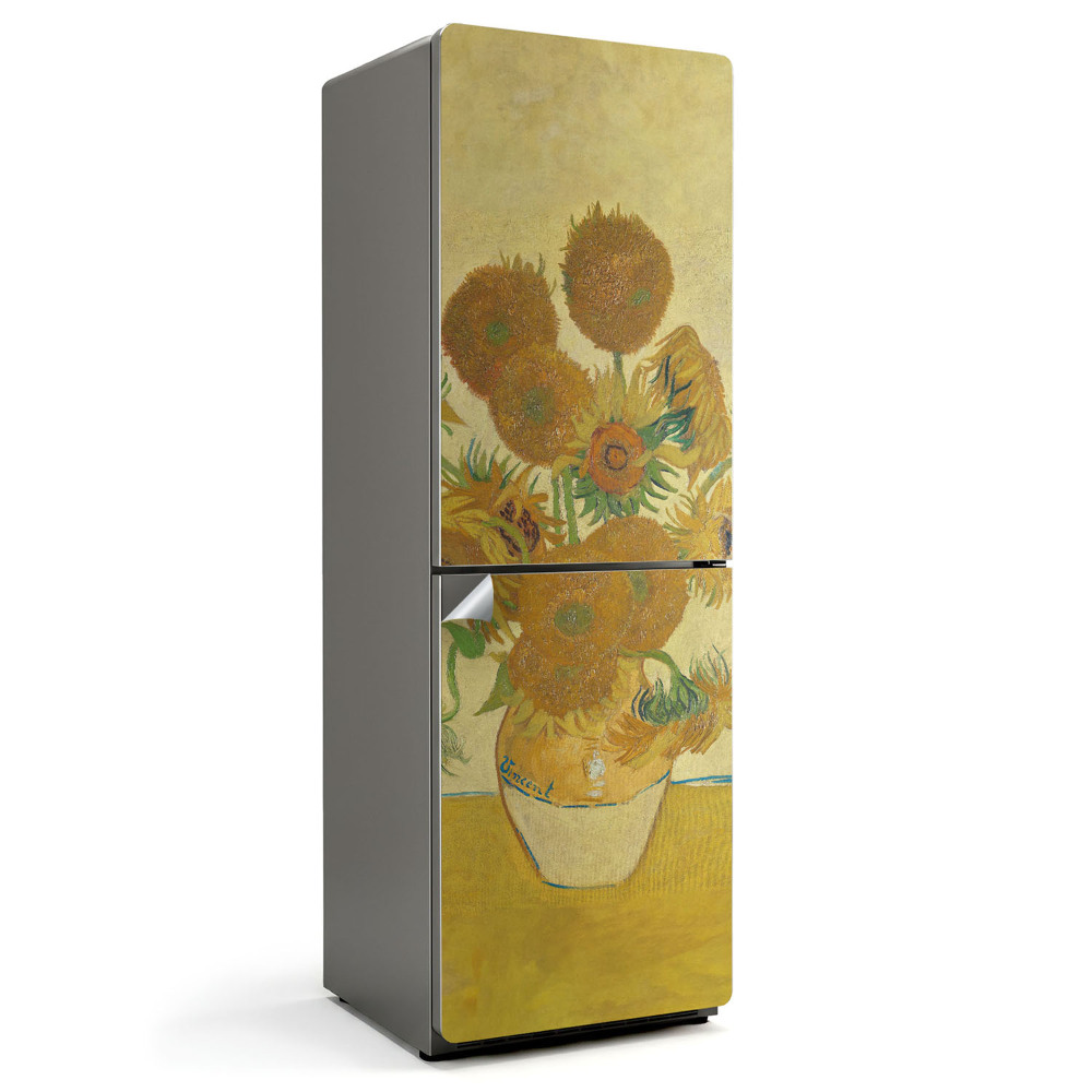 Naklejka na lodówkę Słoneczniki Van Gogh