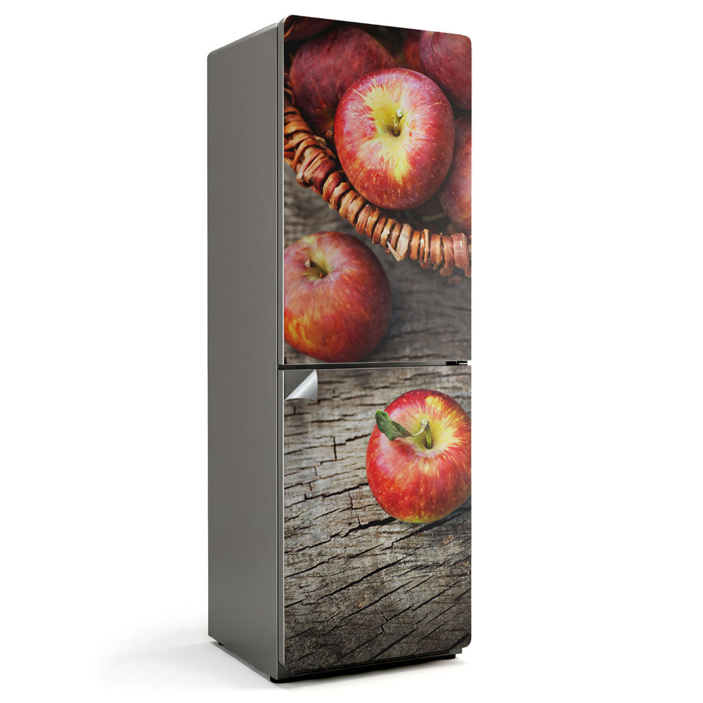 Naklejka na lodówkę Jabłka w wiklinowym koszu