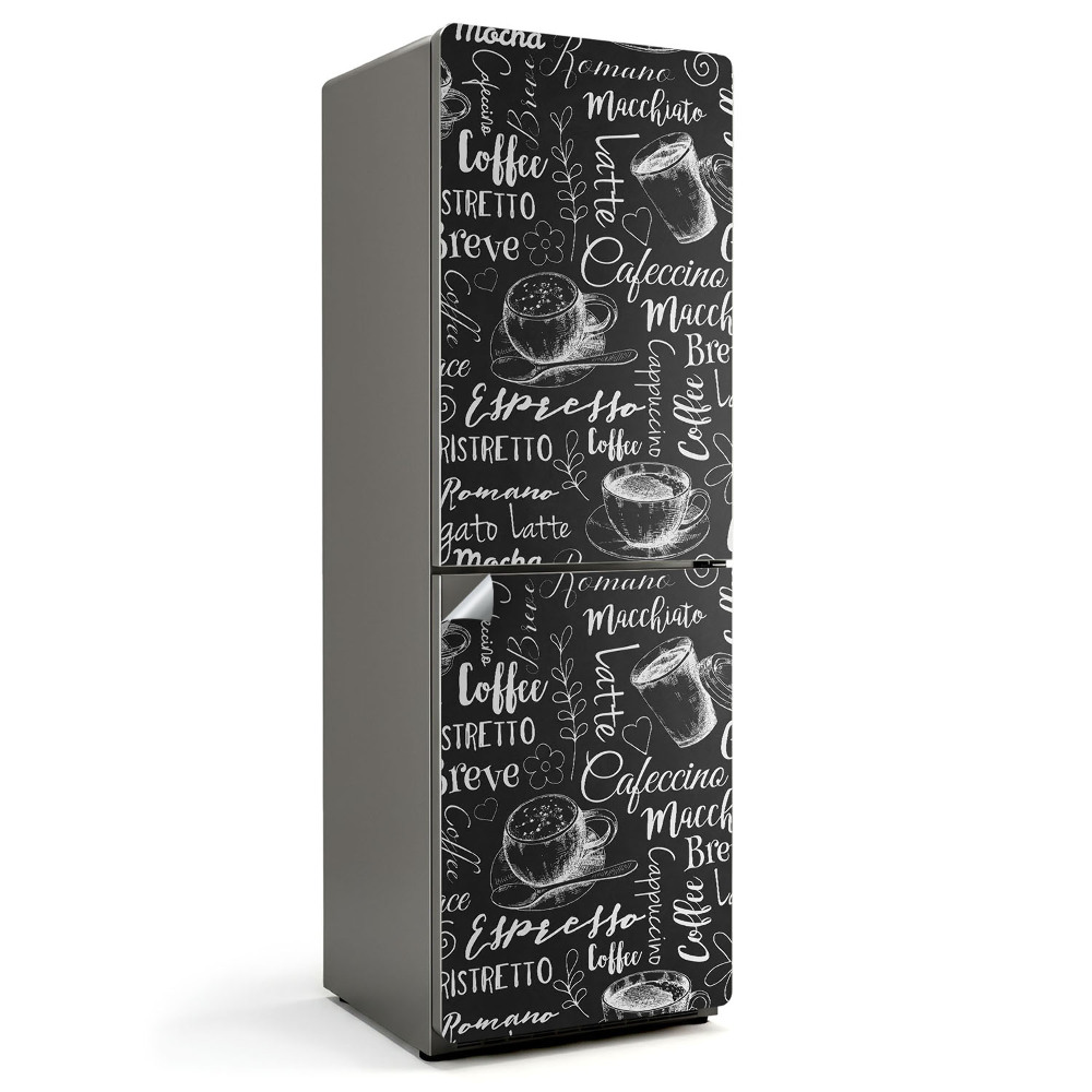 Naklejka na lodówkę Wzory filiżanek kawy