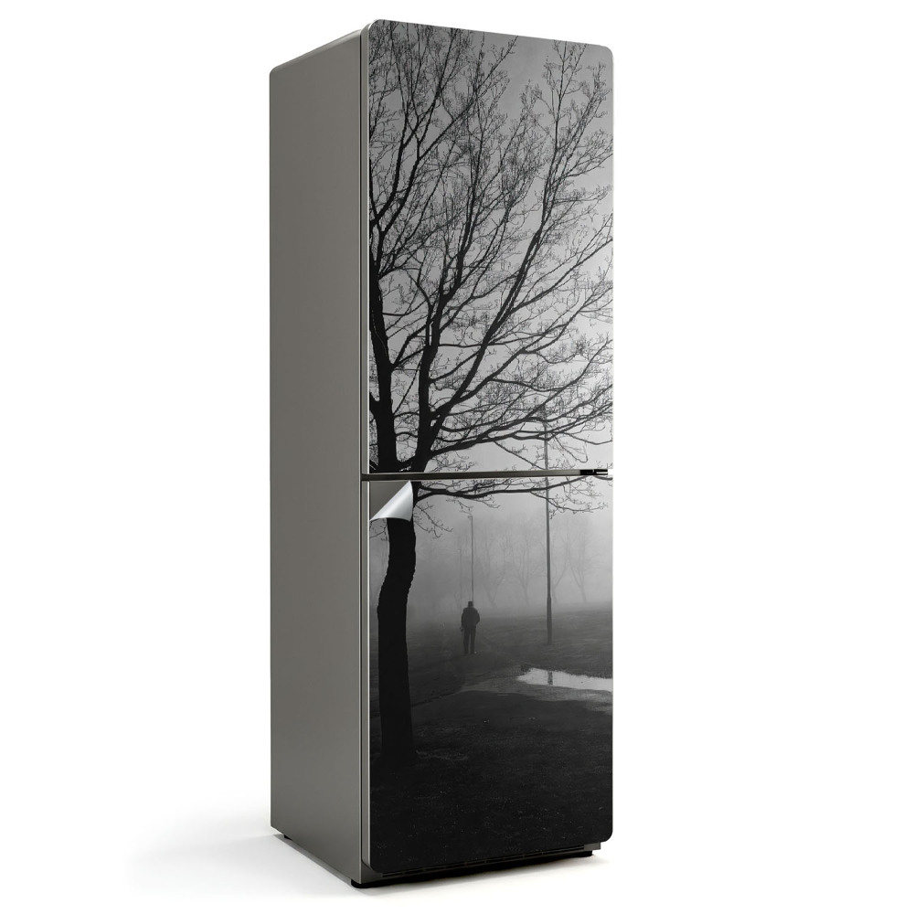 Okleina na lodówkę Zimowy spacer w mgle