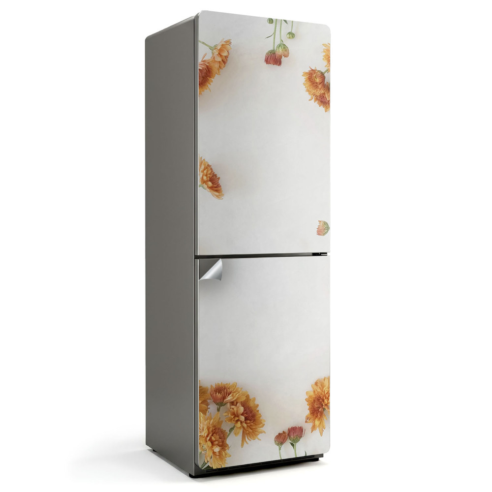 Naklejka na lodówkę Kwiatowy wzór w ramce