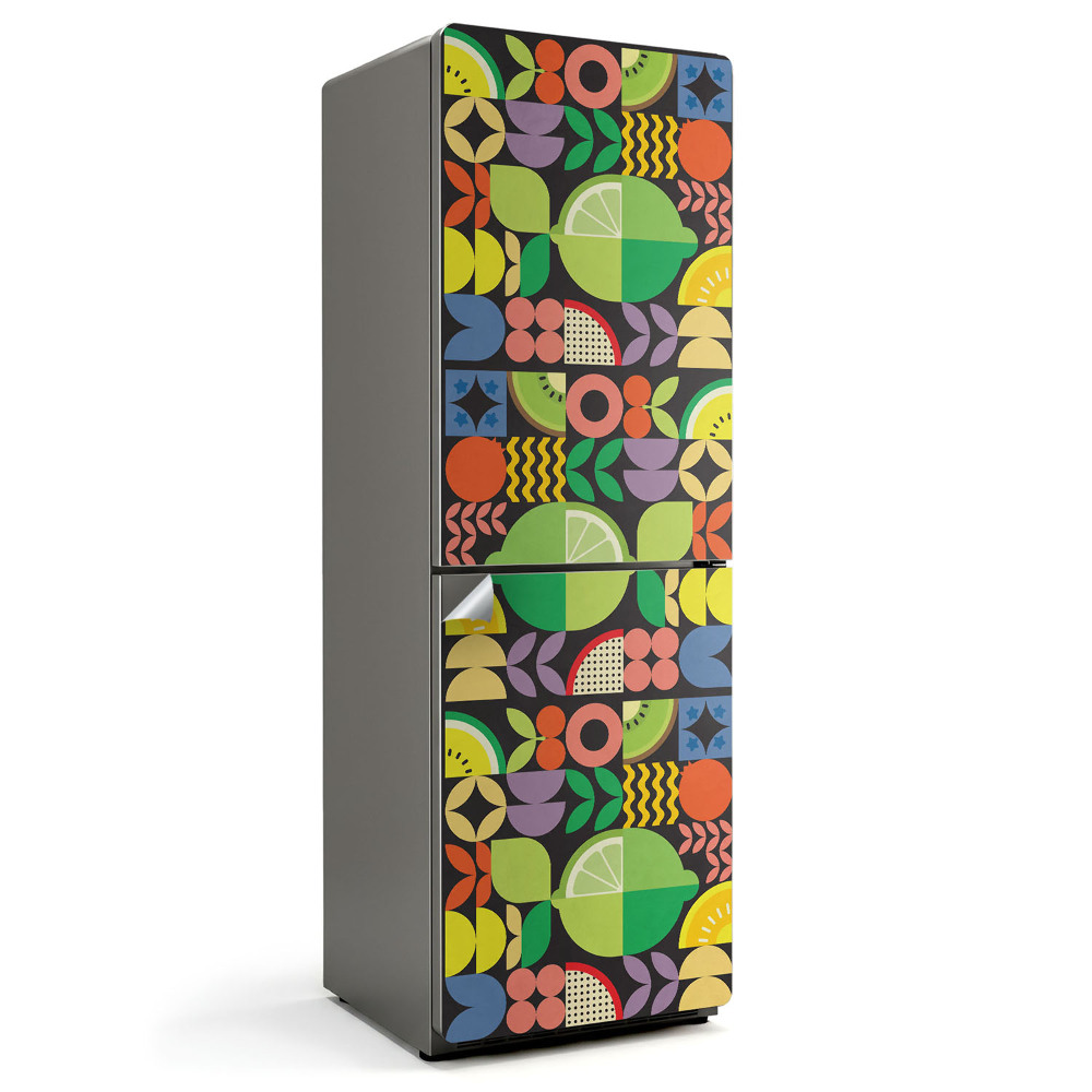 Okleina na lodówkę Owocowy wzór geometryczny